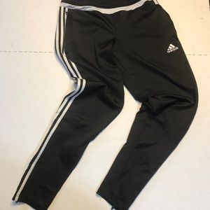 Adidas Track Pants Black with White Stripes Med